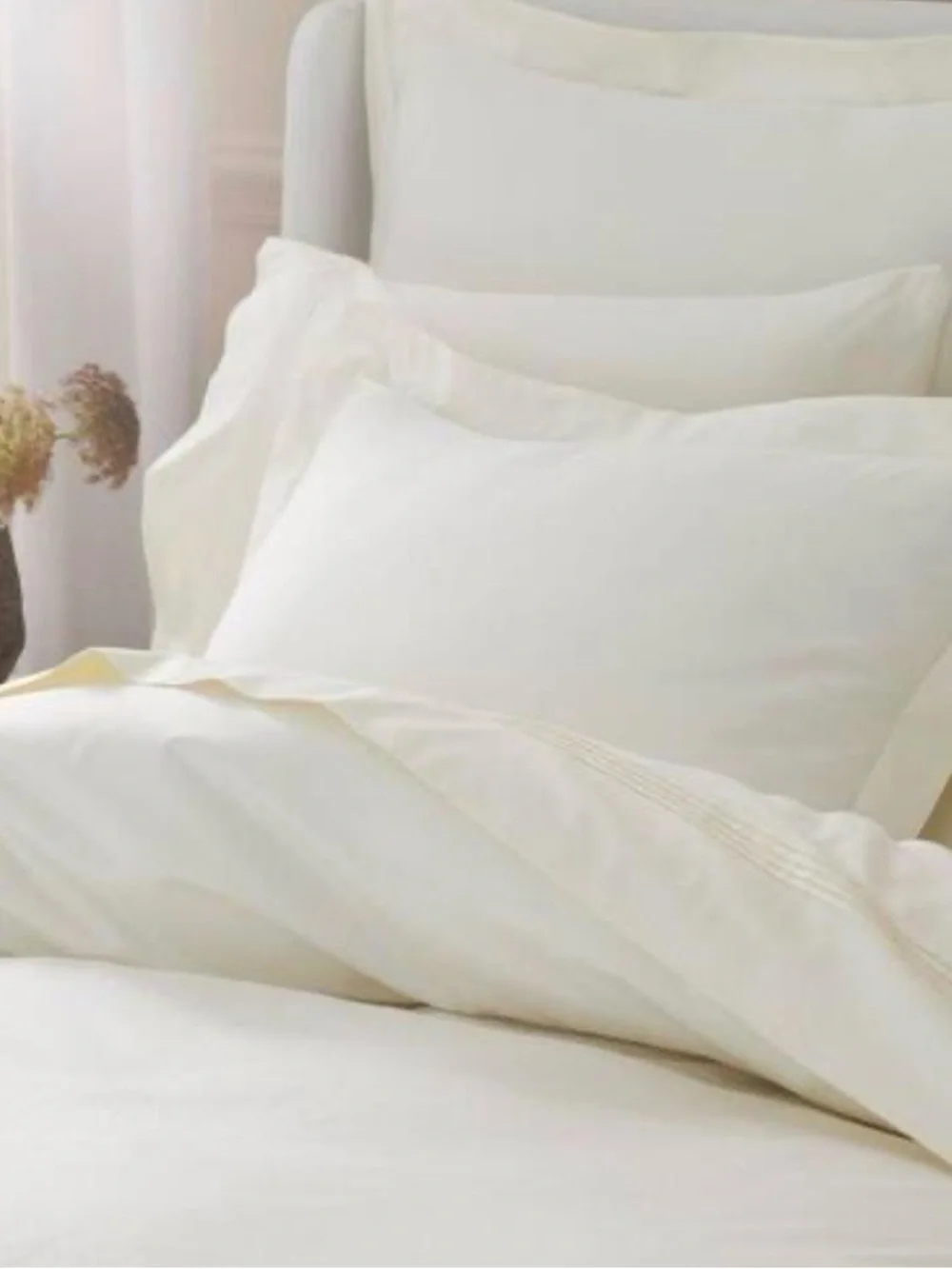 The Company Store Legends Luxury Egyptian‎ Cream Cotton Sateen Queen Flat Sheet